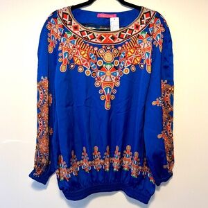Manish Arora Indian Silk Seed Bead design Blouson elastic cuff waist Sz Large